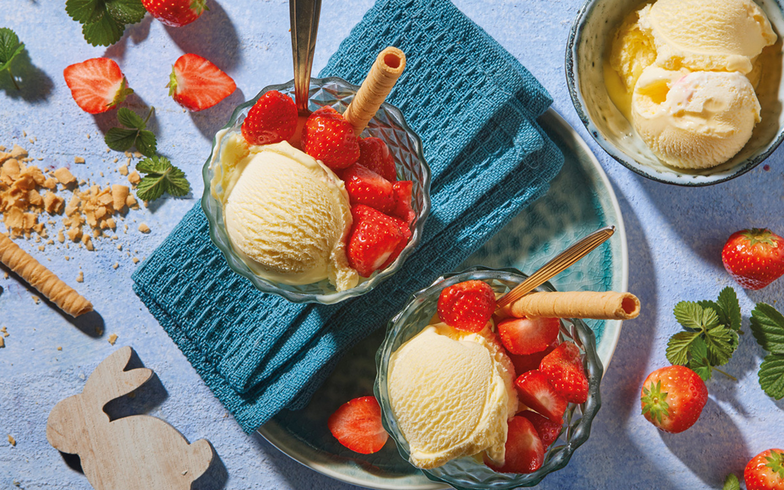Marinierte Erdbeeren mit Vanille Eis