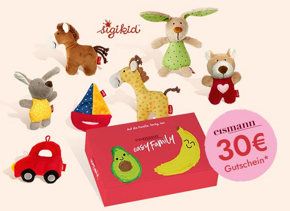Sigikid Kuscheltiere in eismann Geschenk-Box Sigikid Kuscheltiere in eismann Geschenk-Box