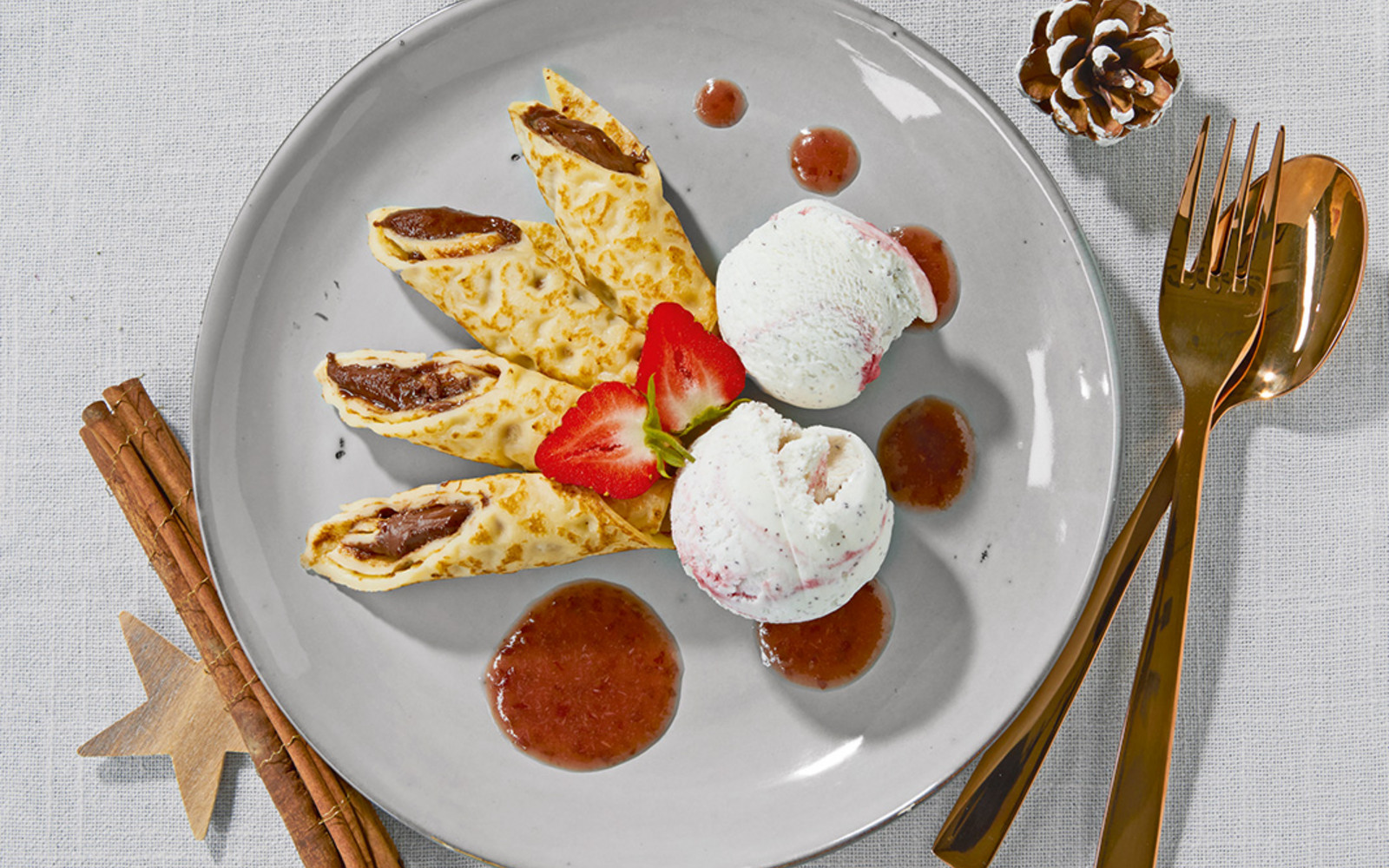 Mini-Nougat-Pfannkuchen
