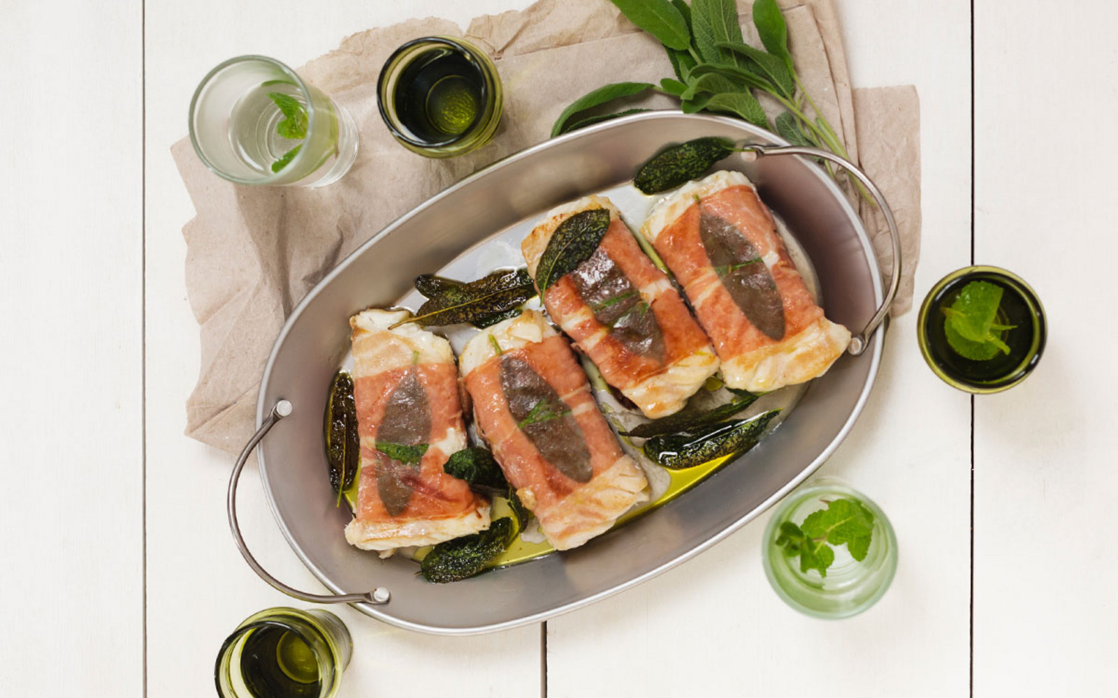 Kabeljau Saltimbocca