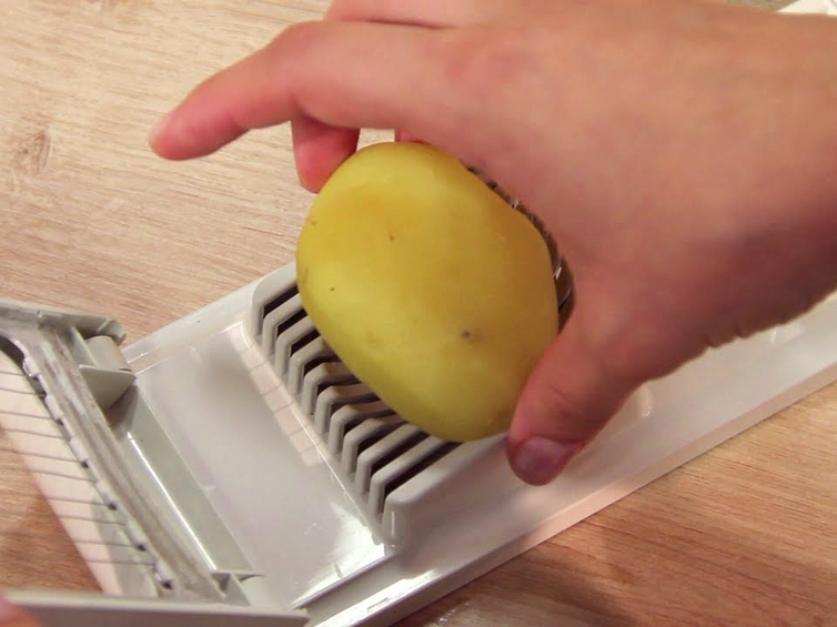 Gleichmäßige Kartoffelscheiben
