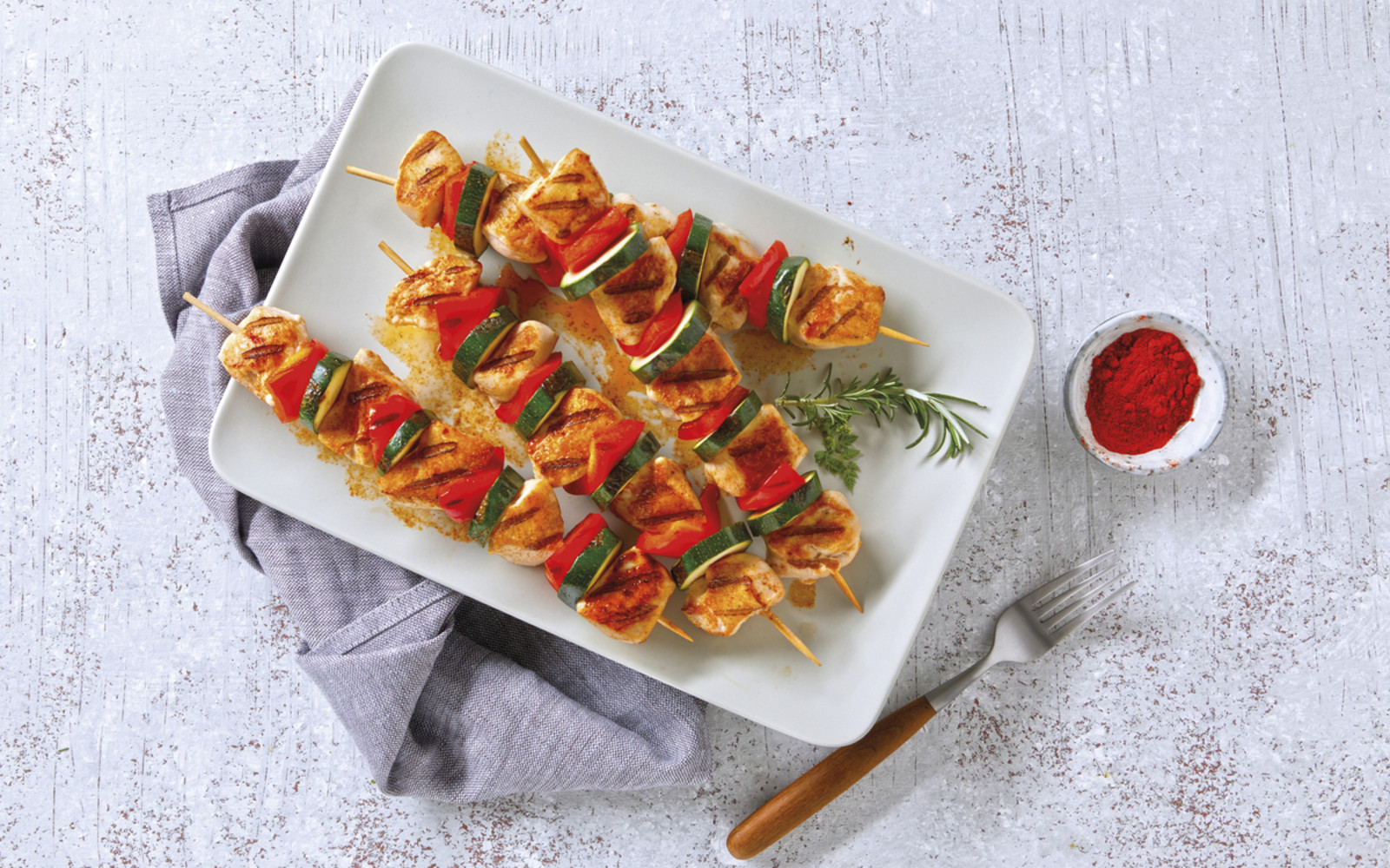 Zartes Hähnchenschaschlik