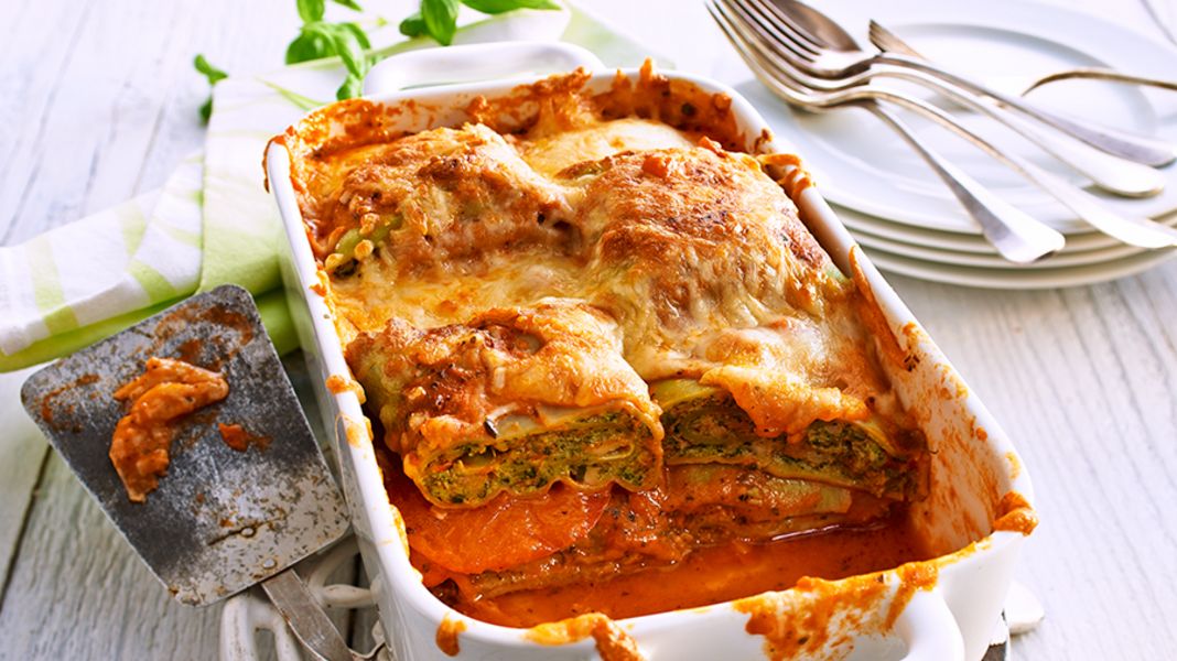 Maultaschen-Tomaten-Lasagne