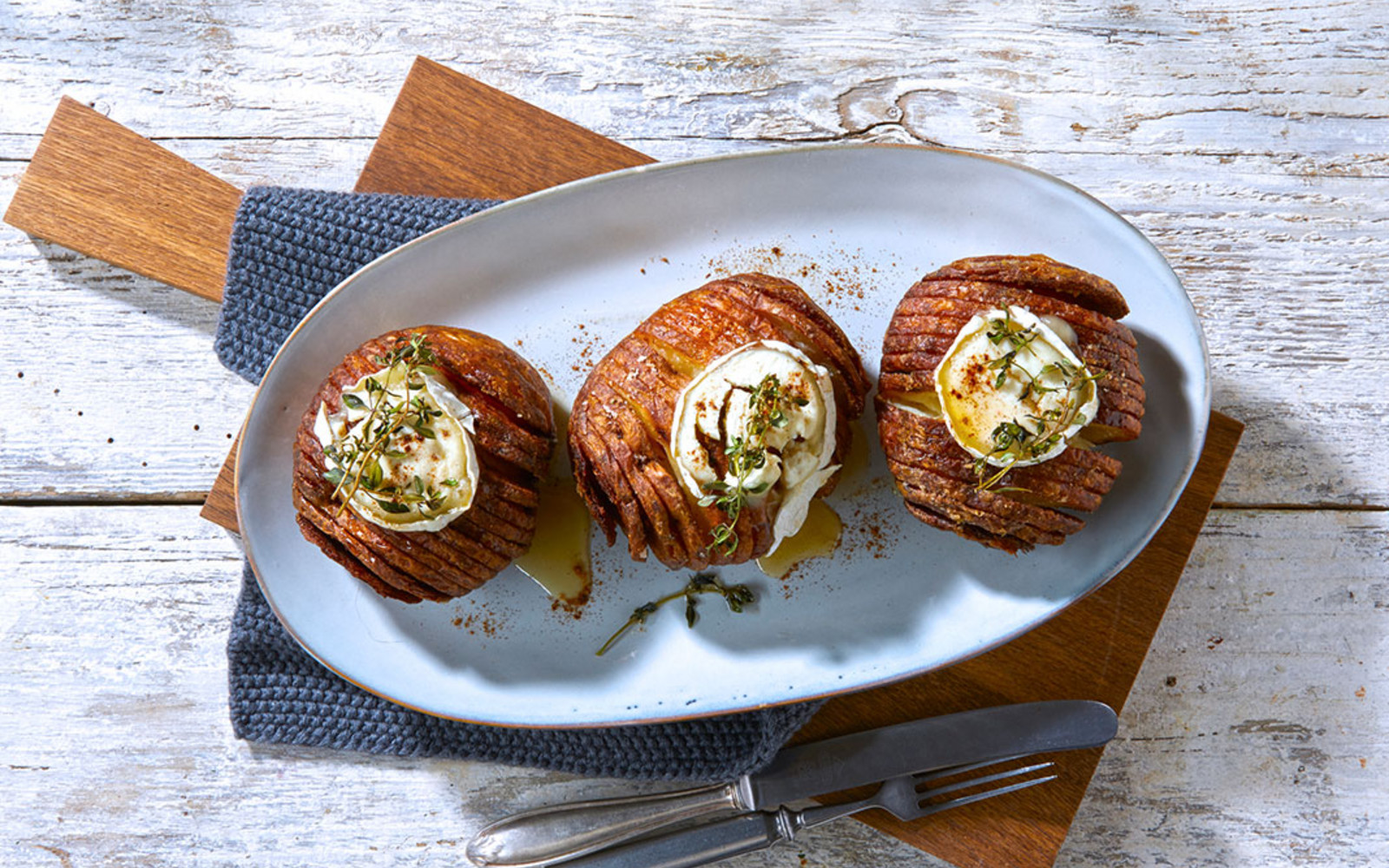 Ziegenkäse-Fächerkartoffeln