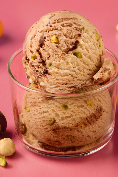 Kaffeehaus Eis Mandel-Schokolade-Pistazie & Marillenknödel Eis