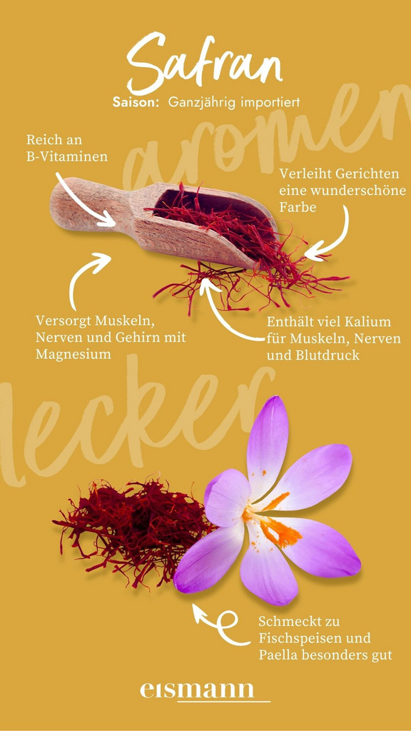 Safran - Eigenschaften, Saison und Vorteile in der Ernährung