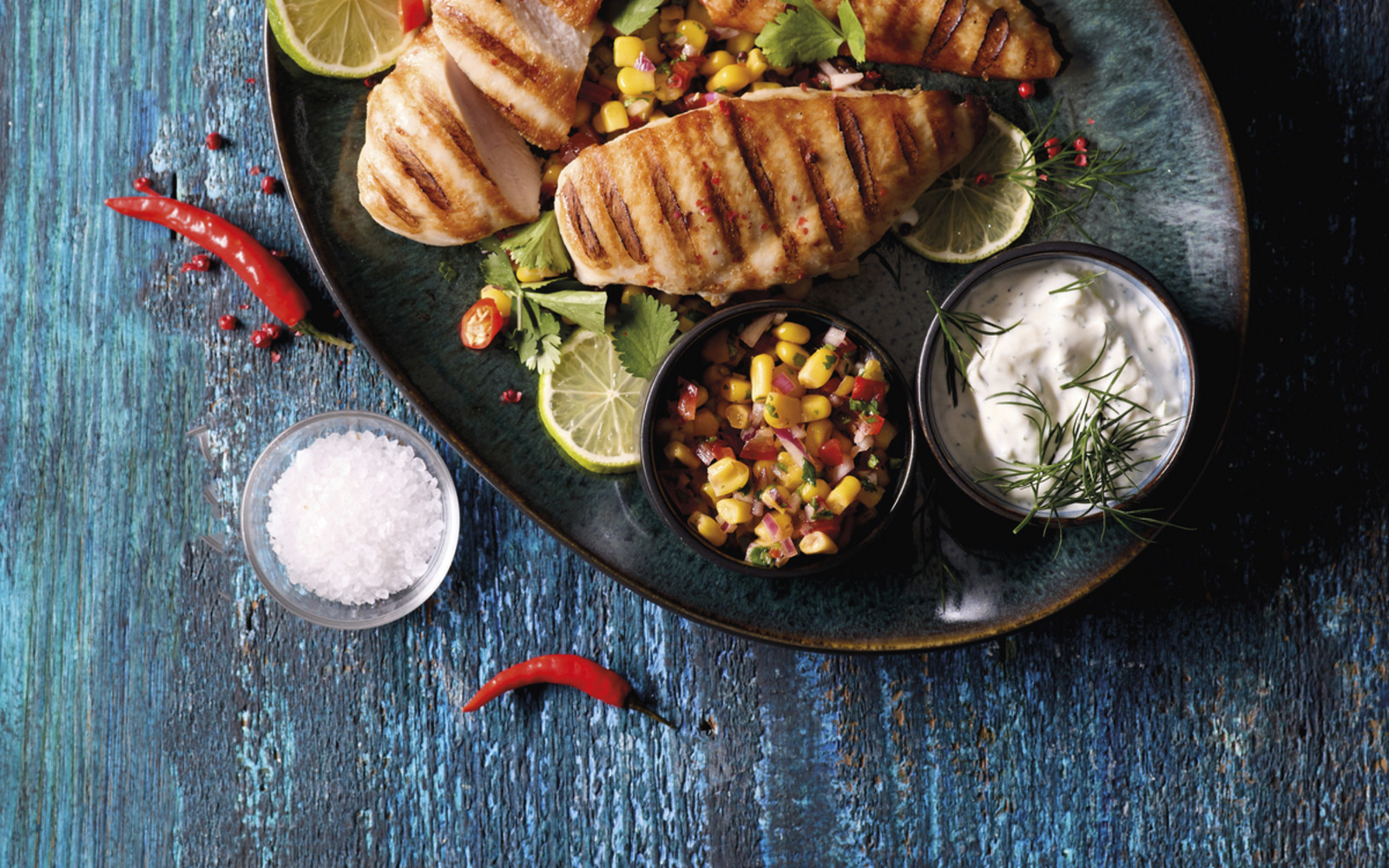 Dreierlei Dips fürs Grillhähnchen
