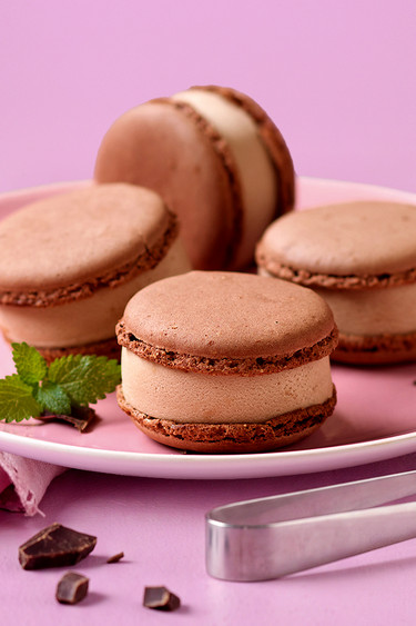 Schokoladen Eis-Macaron
