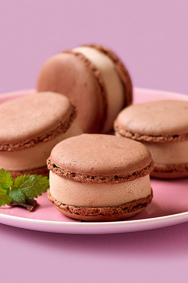 Schokoladen Eis-Macaron Schokoladen Eis-Macaron